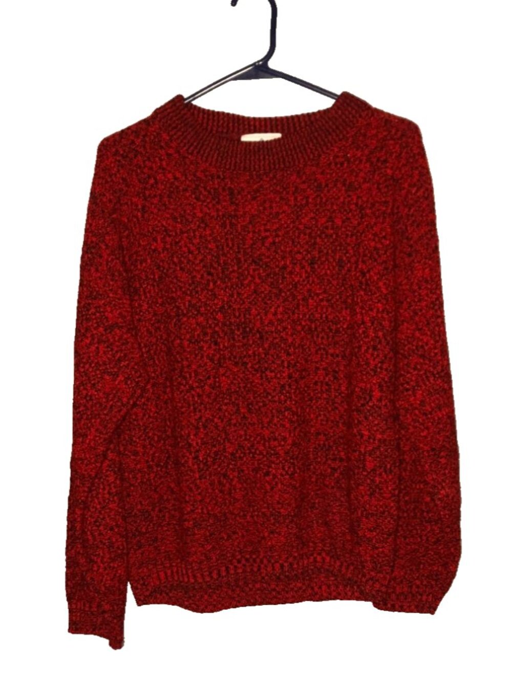 80s/90s Vintage Nordic Style Village Fair Knit Sweater Pullover Red/Black, S/M
